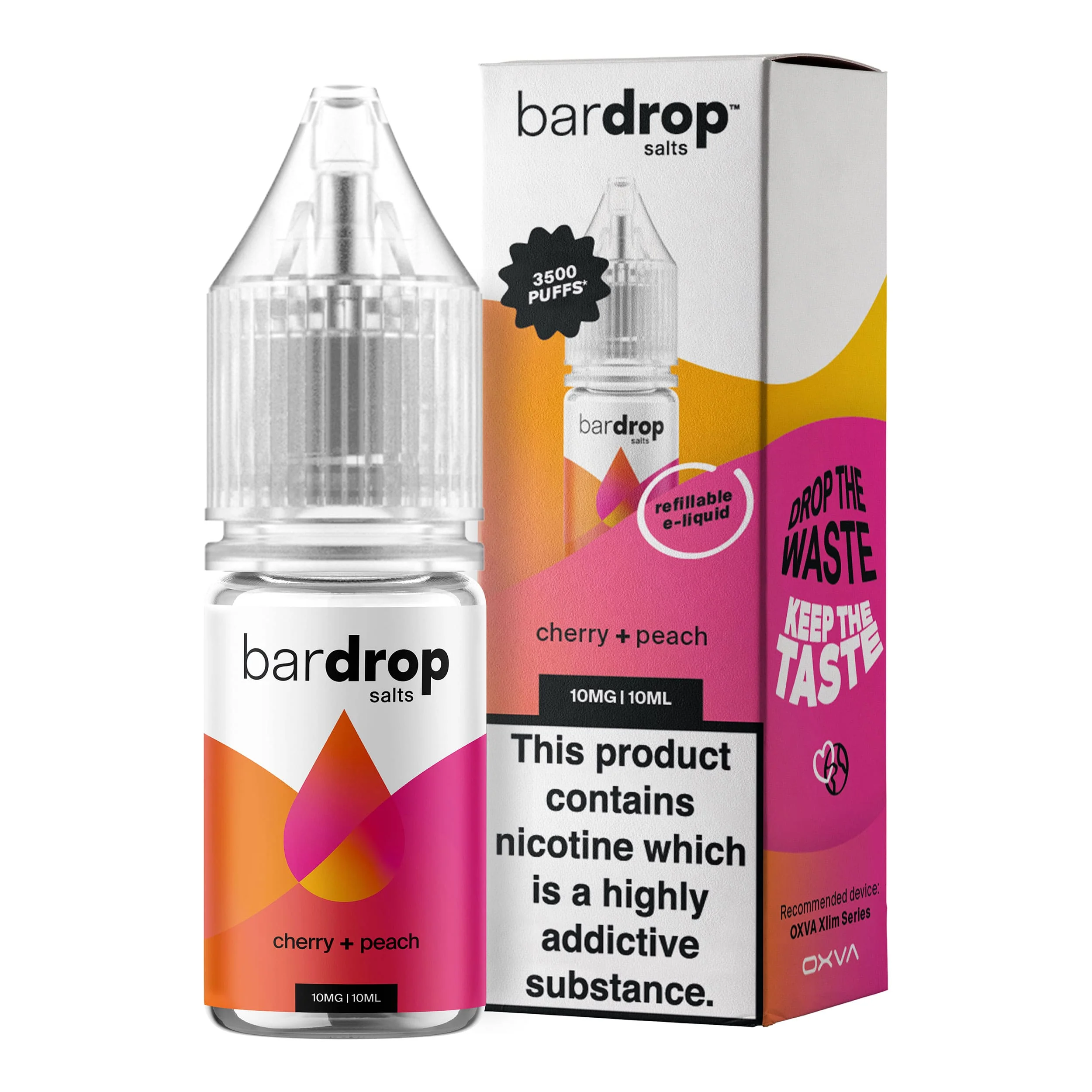 Cherry Peach Nic Salt E-Liquid by Bar Drop - Image 2
