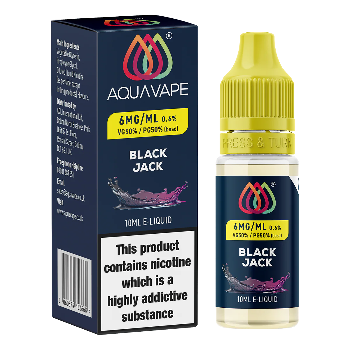 Black Jack E-Liquid by Aquavape - 10ml - Image 4