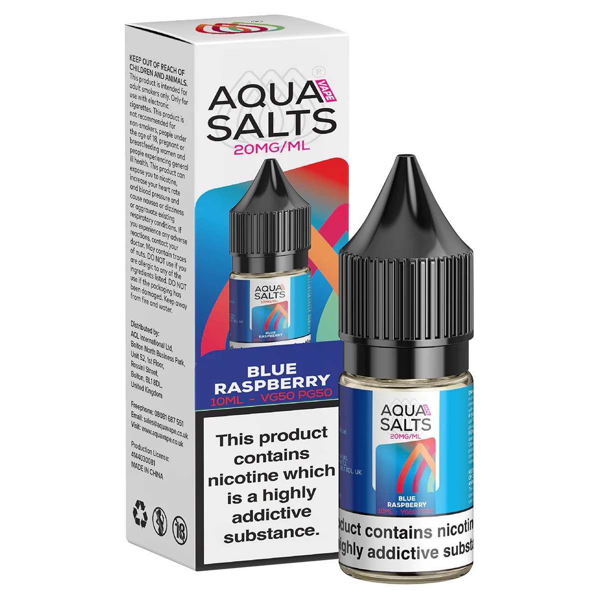 Blue Raspberry Nic Salt by Aqua Salts 10ml - Image 2