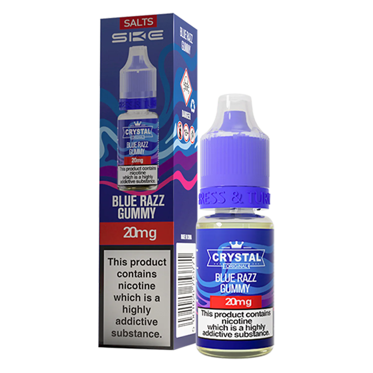 Blue Razz Gummy Nic Salt by SKE Crystal - Image 2