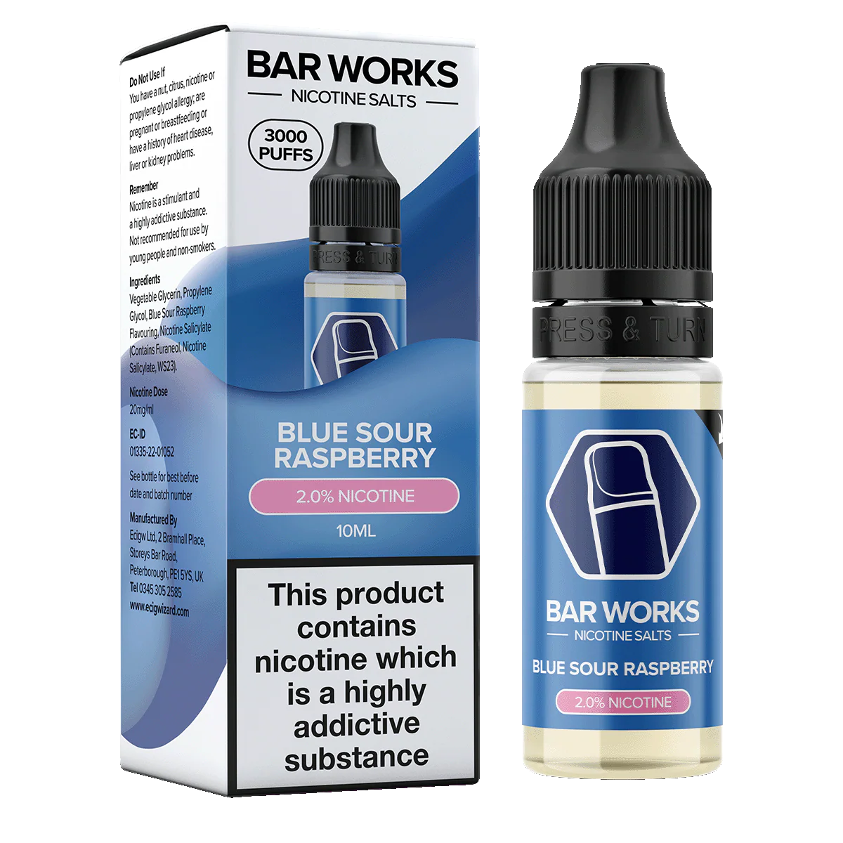 Blue Sour Raspberry Nic Salt by Bar Works - 10ml - Image 3