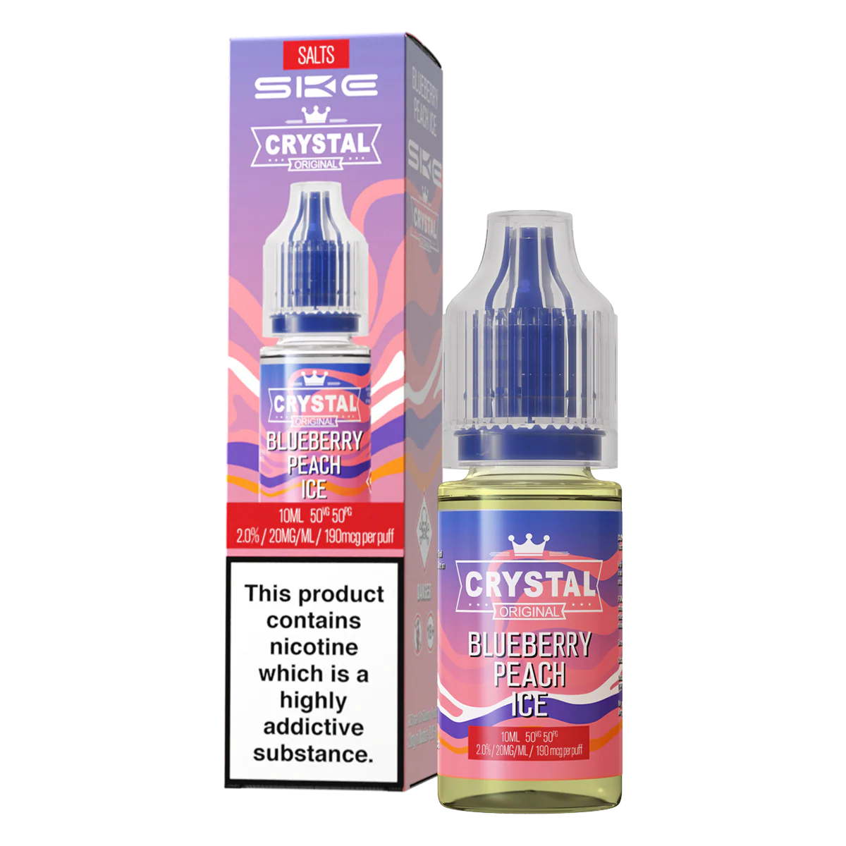 Blueberry Peach Ice Nic Salt by SKE Crystal 10ml - Image 2