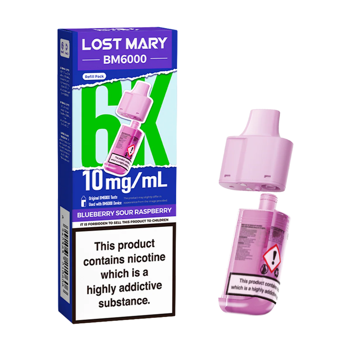 Blueberry Sour Raspberry Lost Mary BM6000 Refill Pack - Image 2