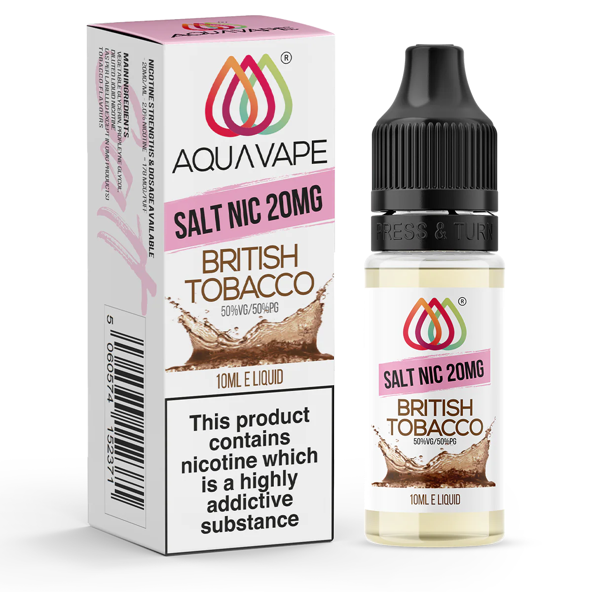 British Tobacco Nic Salt by Aquavape 10ml - Image 2