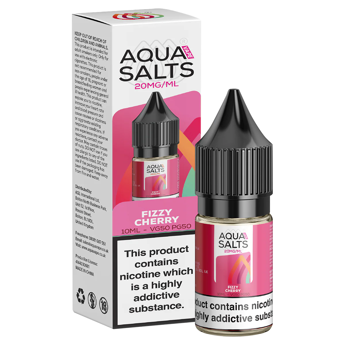 Fizzy Cherry Nic Salt by Aqua Salts 10ml - Image 2