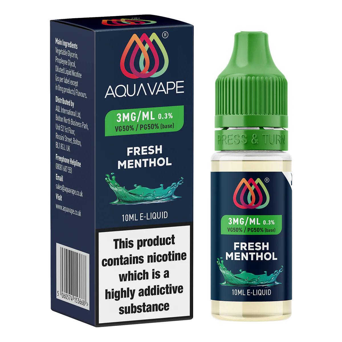 Fresh Menthol by Aquavape - 10ml - Image 2
