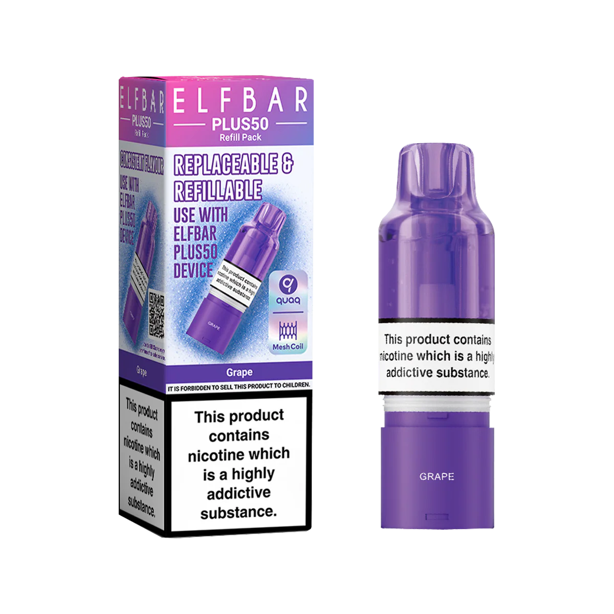 Grape ElfBar Plus 50 Refill Pack