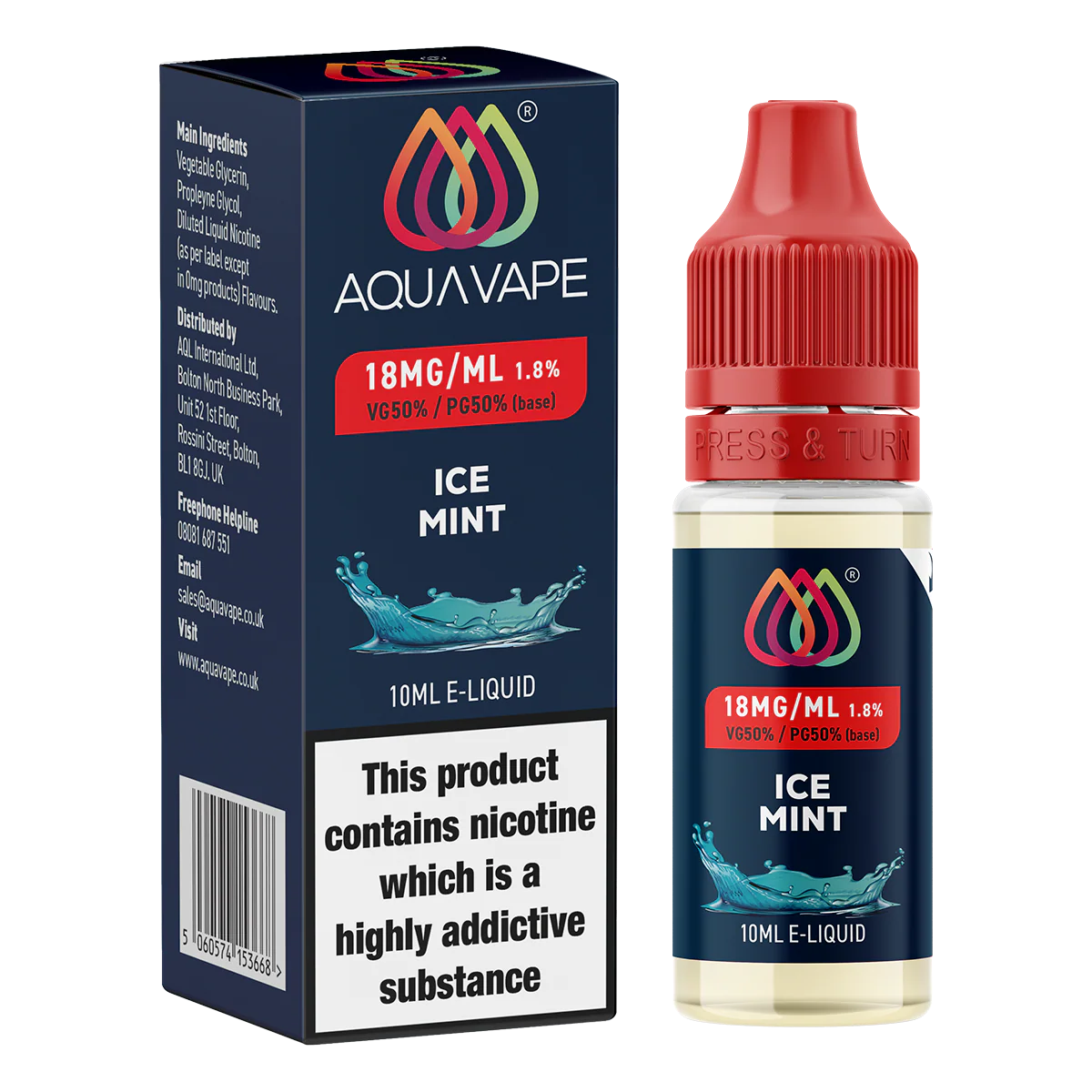 Ice Mint E-Liquid by Aquavape - 10ml - Image 2