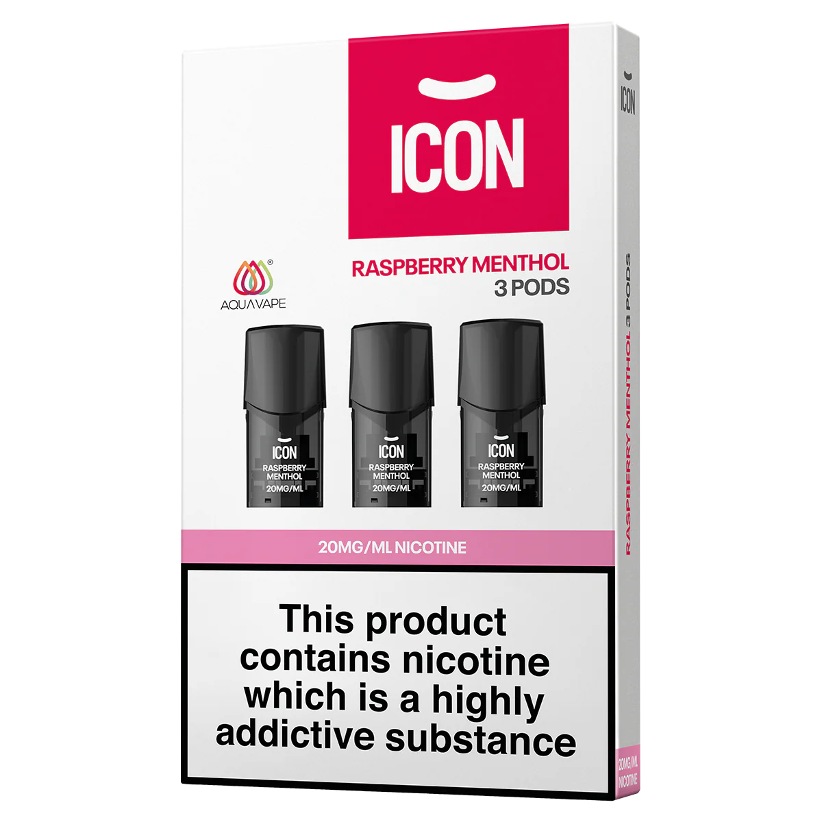 ICON Aquavape Raspberry Menthol Pods (Pack of 3) - Image 2