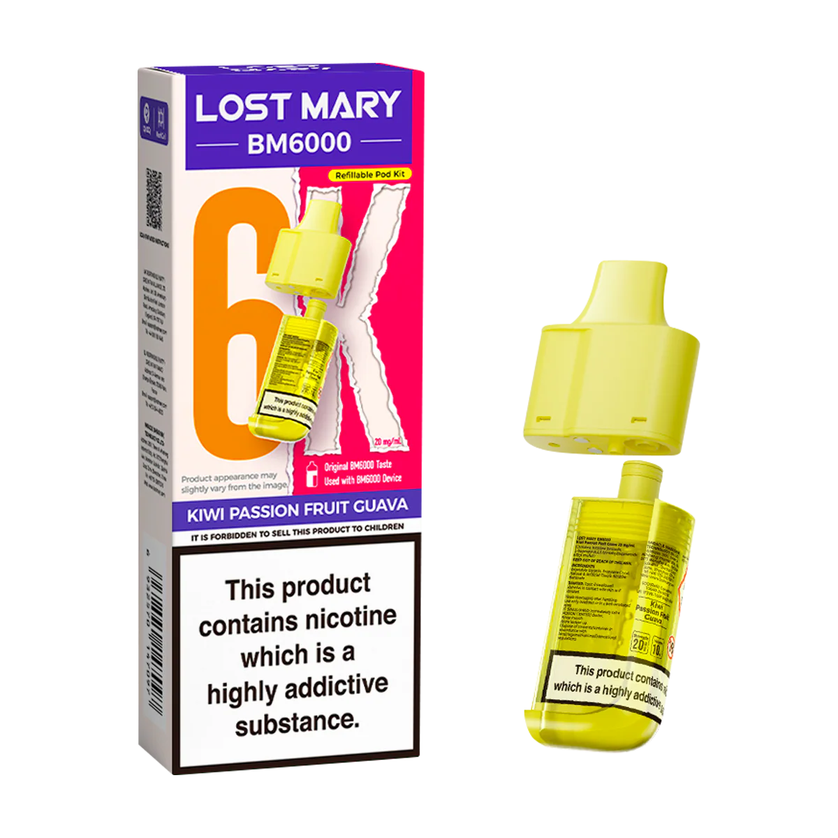 Kiwi Passion Fruit Guava Lost Mary BM6000 Refill Pack
