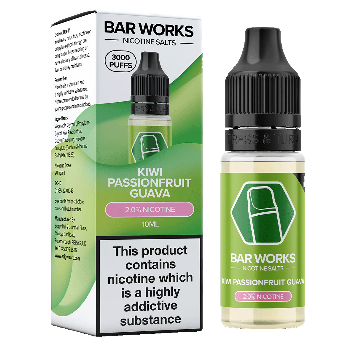 Kiwi Passionfruit Guava Nic Salt by Bar Works - 10ml - Image 2