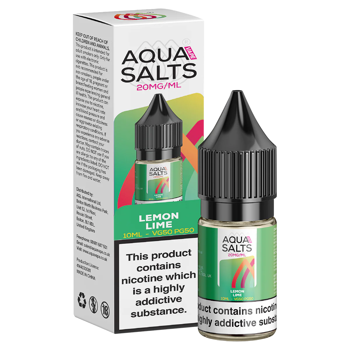 Lemon Lime Nic Salt by Aqua Salts 10ml - Image 2