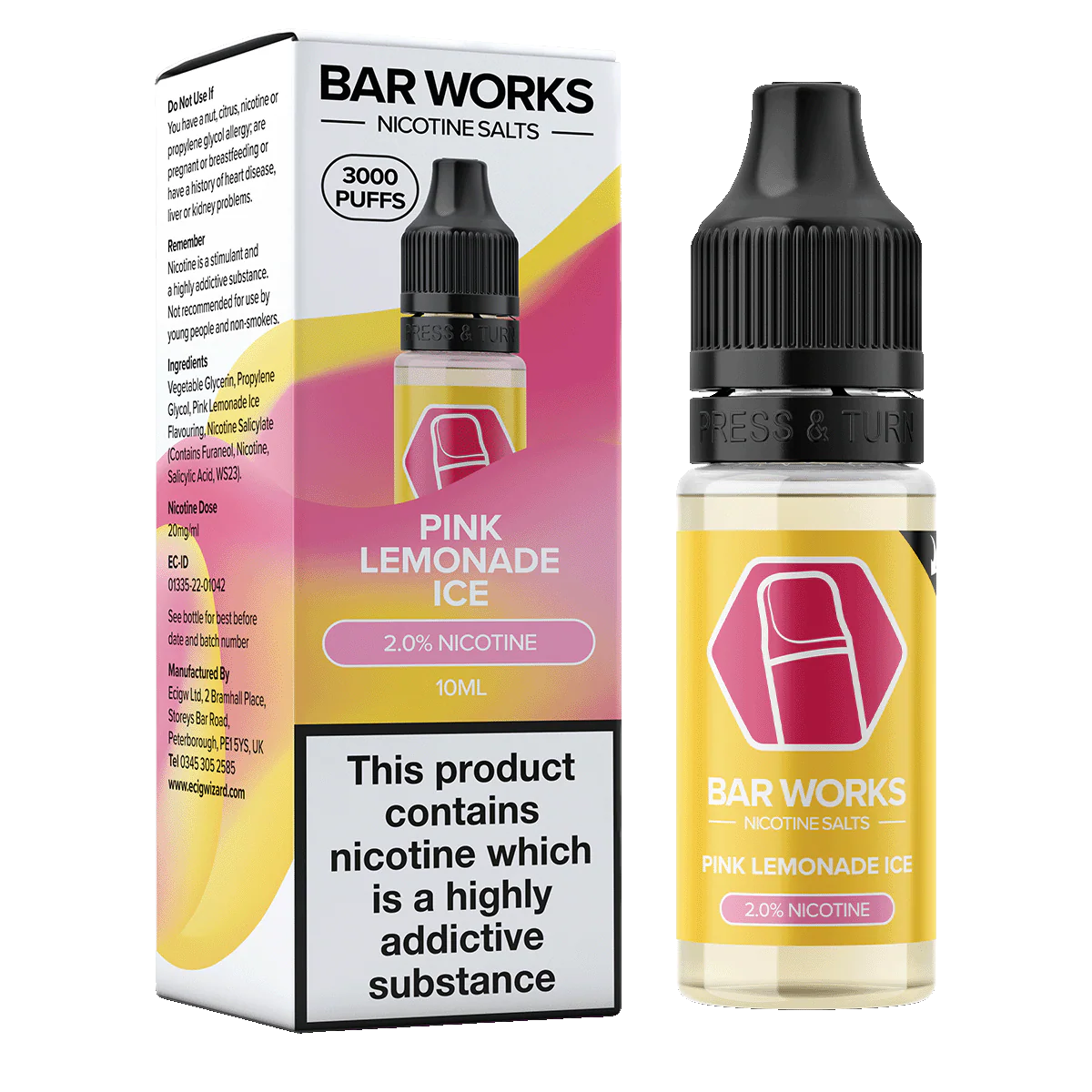 Pink Lemonade Ice Nic Salt by Bar Works - 10ml - Image 3