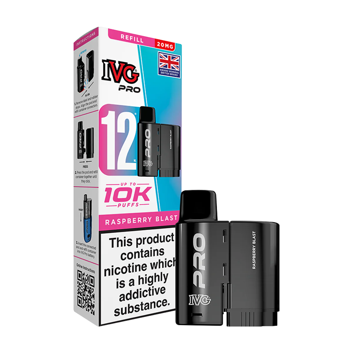 Raspberry Blast IVG Pro 12 Refill Pack