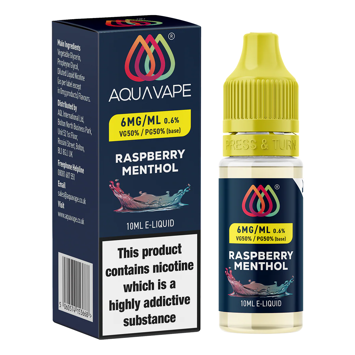 Raspberry Menthol E-Liquid by Aquavape - 10ml - Image 3