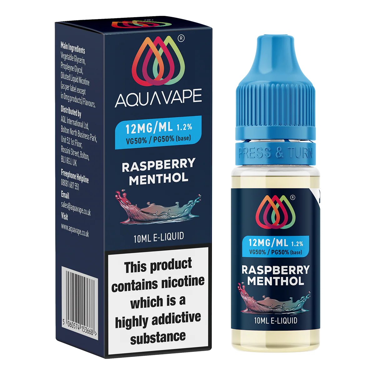 Raspberry Menthol E-Liquid by Aquavape - 10ml - Image 4