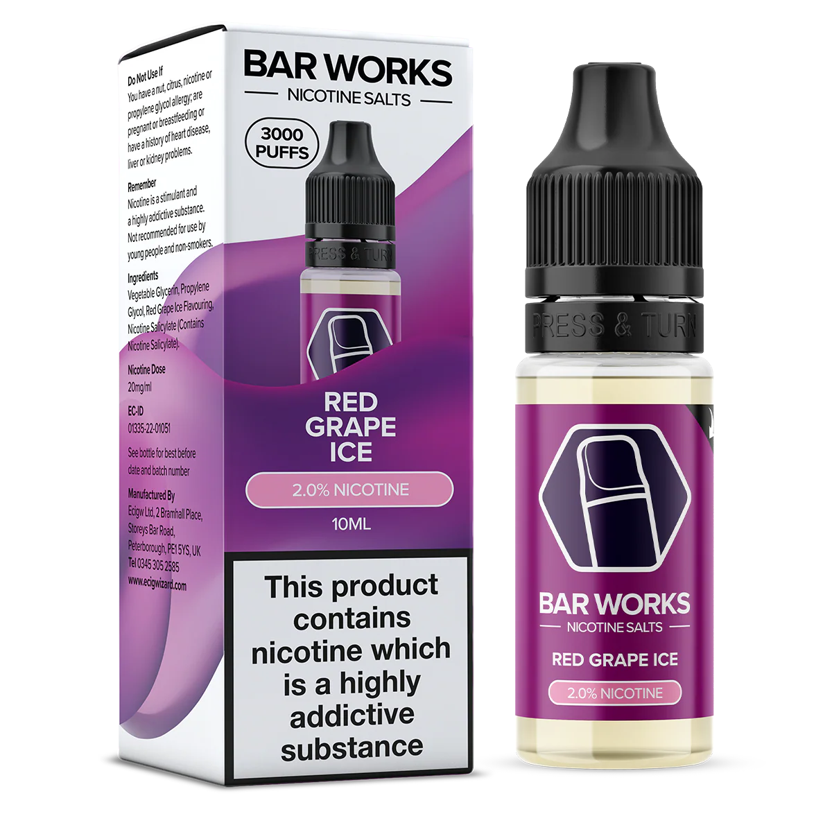 Red Grape Ice Nic Salt by Bar Works - 10ml - Image 2