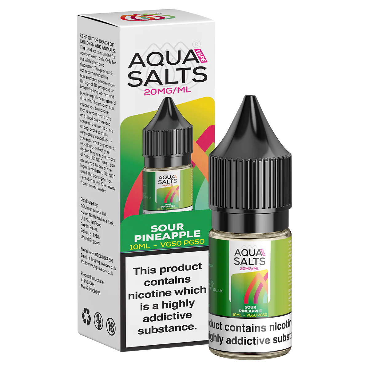 Sour Pineapple Nic Salt by Aqua Salts 10ml - Image 2
