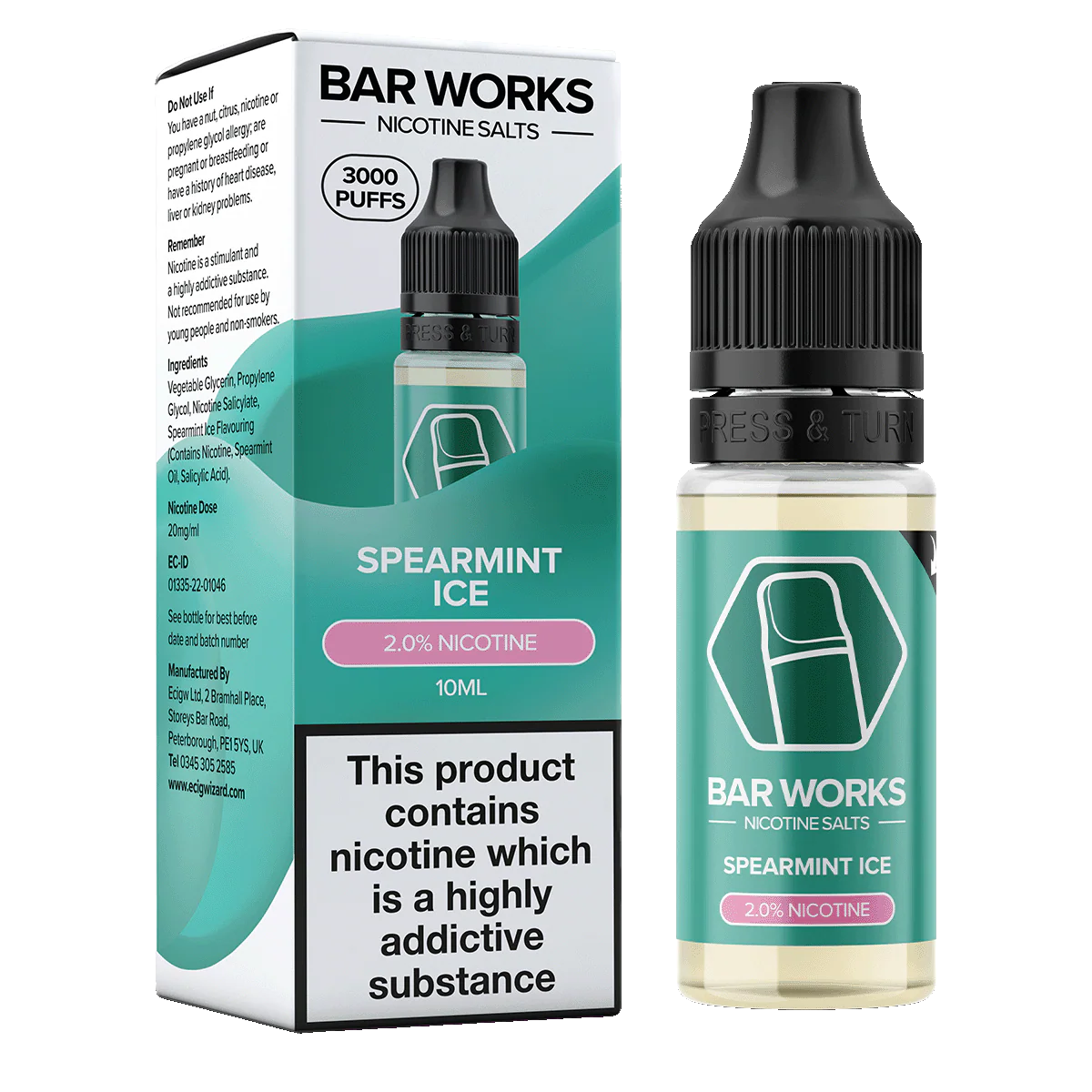 Spearmint Ice Nic Salt by Bar Works - 10ml - Image 3