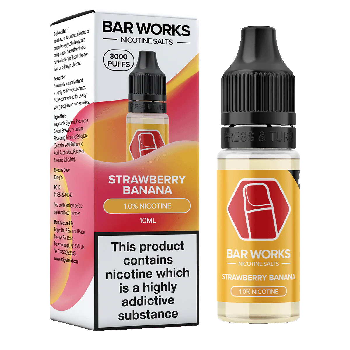 Strawberry Banana Nic Salt by Bar Works - 10ml - Image 2