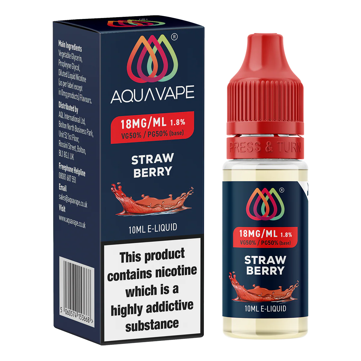 Strawberry E-Liquid by Aquavape - 10ml - Image 2