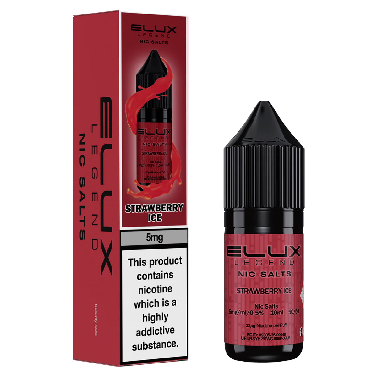 Strawberry Ice Nic Salt by Elux 10ml - Image 2