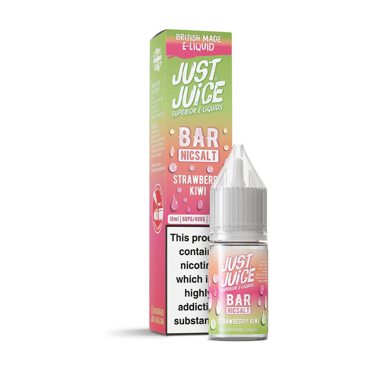 Strawberry & Kiwi Bar Nic Salt by Just Juice - Image 2