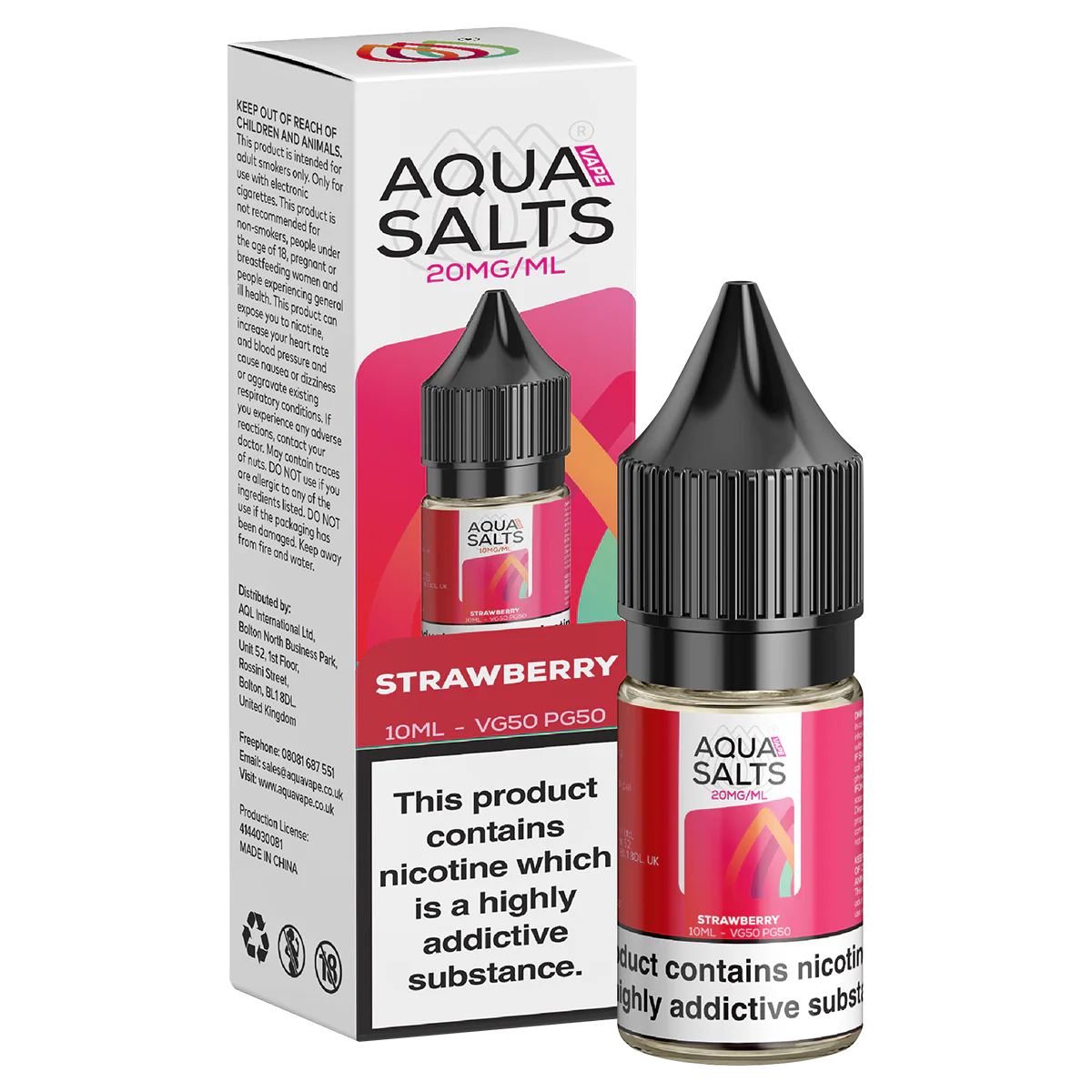 Strawberry Nic Salt by Aqua Salts 10ml - Image 2