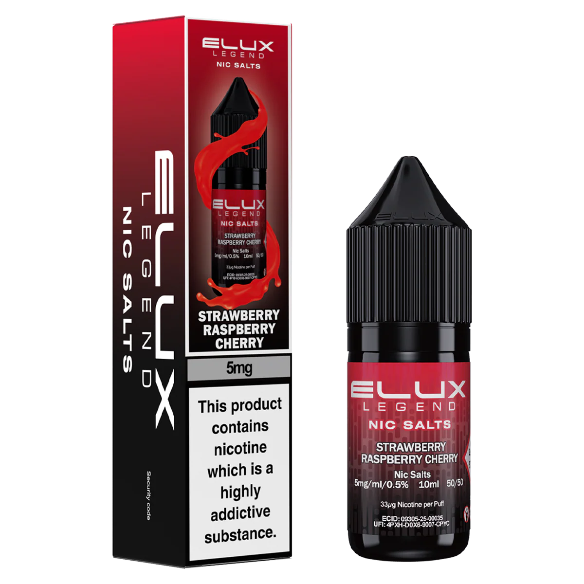 Strawberry Raspberry Cherry Nic Salt by Elux 10ml - Image 2