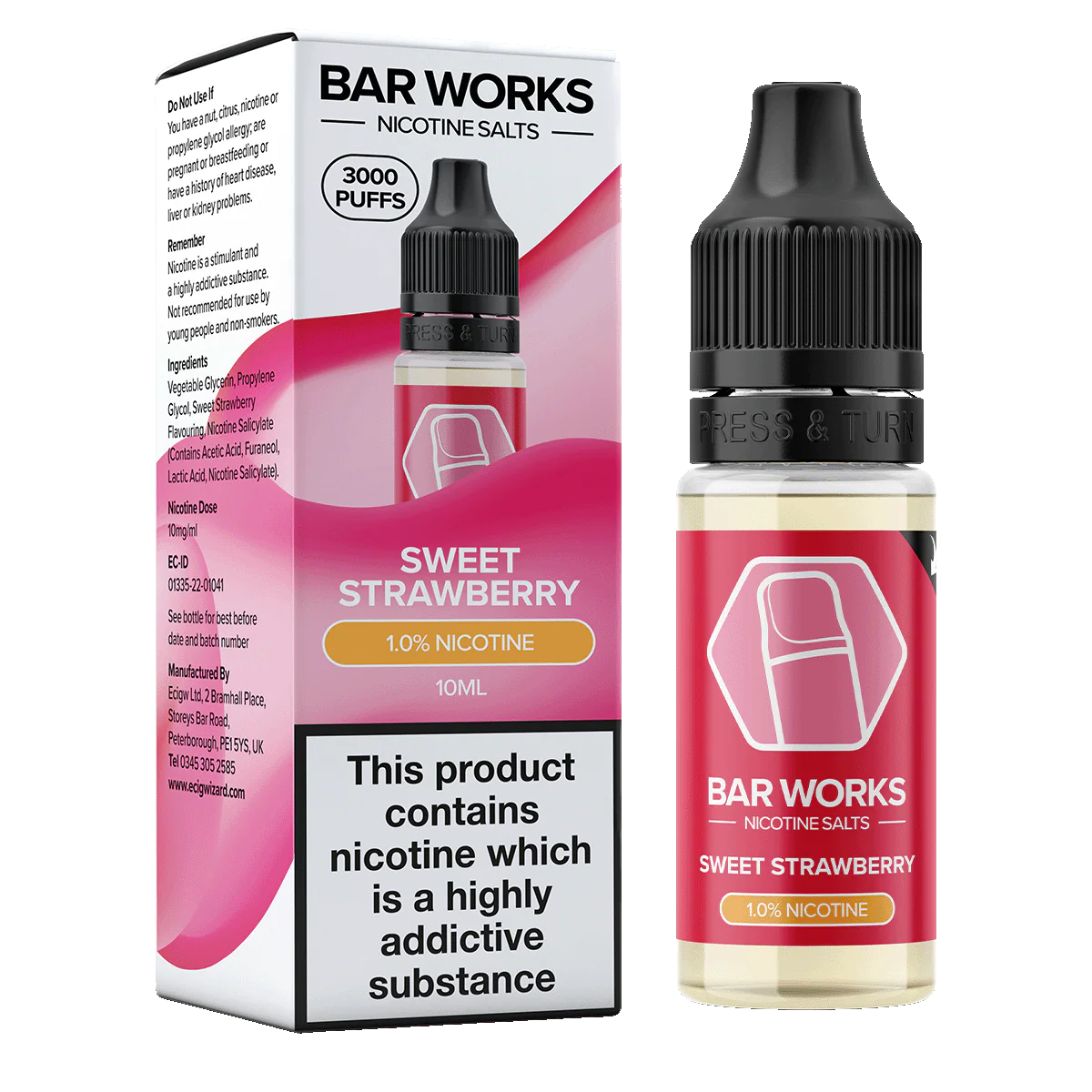 Sweet Strawberry Nic Salt by Bar Works - 10ml - Image 2