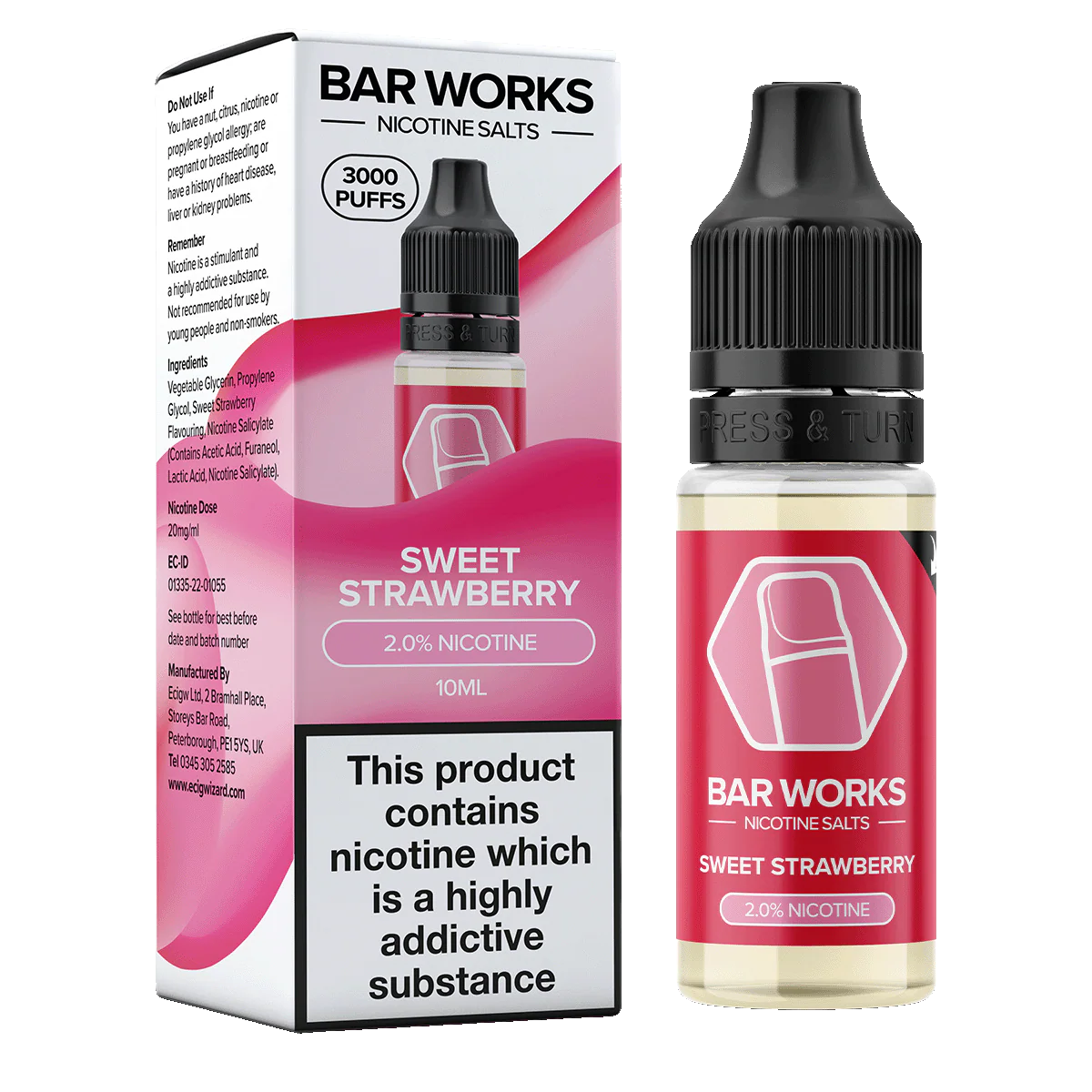 Sweet Strawberry Nic Salt by Bar Works - 10ml - Image 3