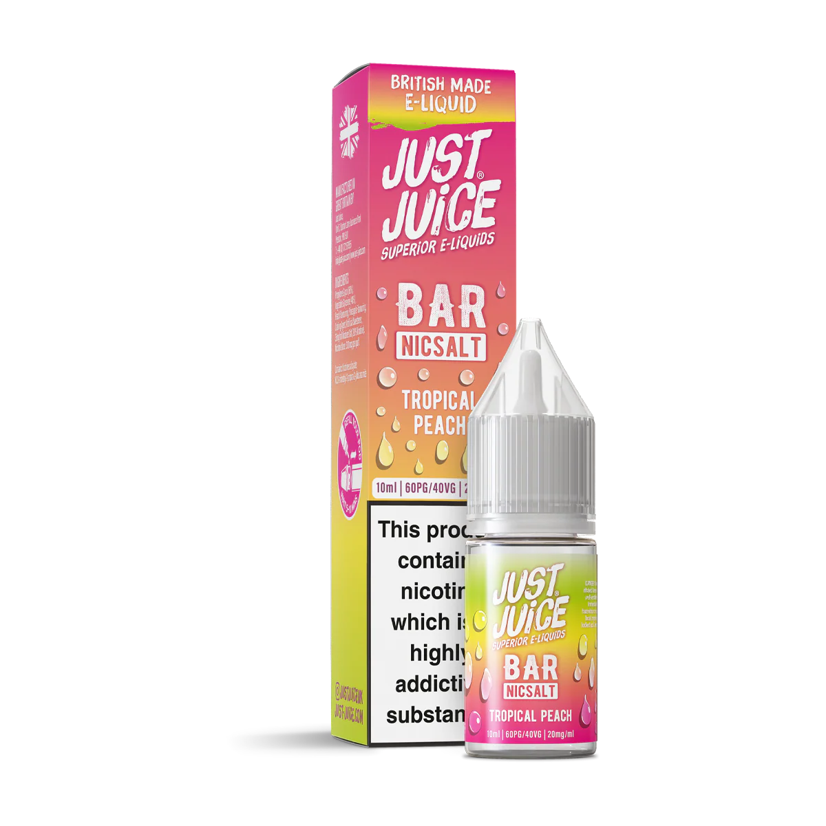 Tropical Peach Bar Nic Salt by Just Juice - Image 2