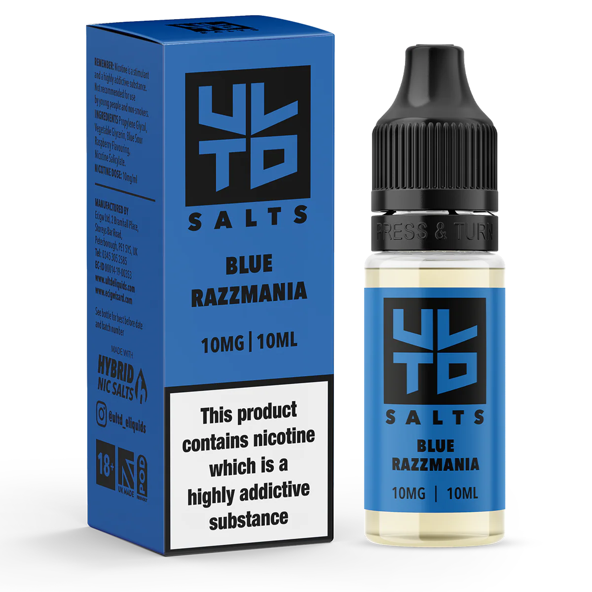 ULTD Blue Razzmania Nic Salt - 10ml - Image 2