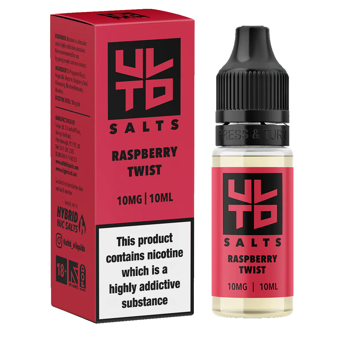 ULTD Raspberry Twist Nic Salt - 10ml - Image 2