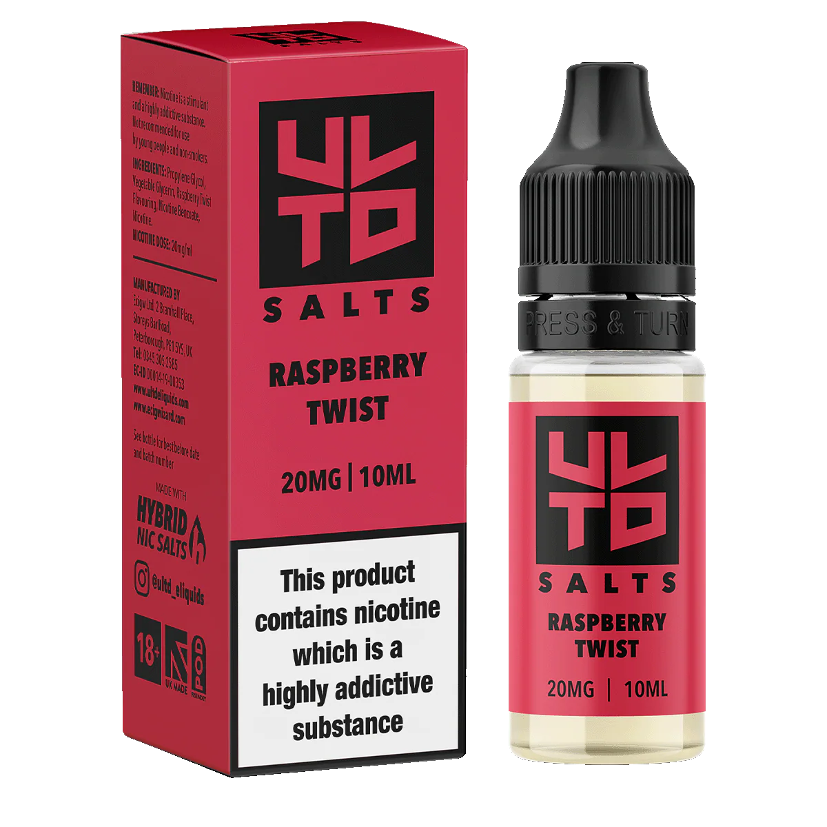 ULTD Raspberry Twist Nic Salt - 10ml - Image 3