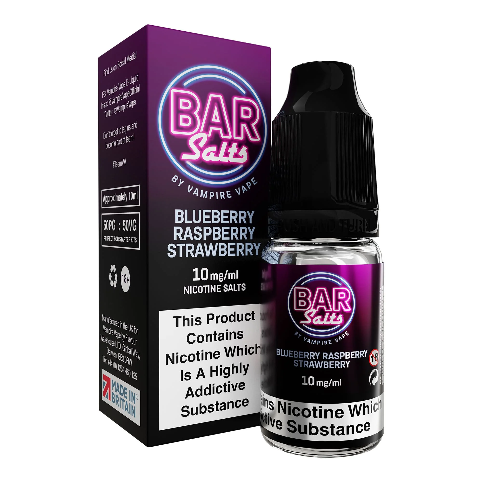 Blueberry Raspberry Strawberry Bar Salts by Vampire Vape