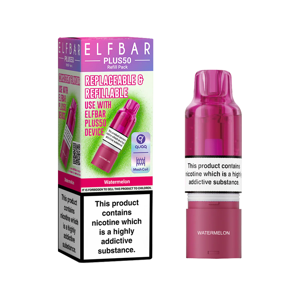 Watermelon ElfBar Plus 50 Refill Pack
