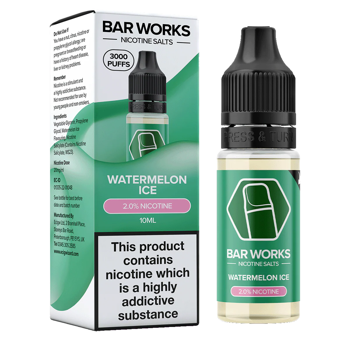 Watermelon Ice Nic Salt by Bar Works - 10ml - Image 2