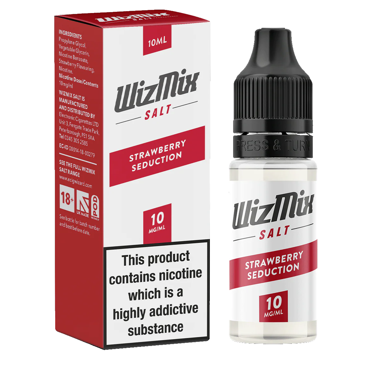 Wizmix Salt Strawberry Seduction - 10ml